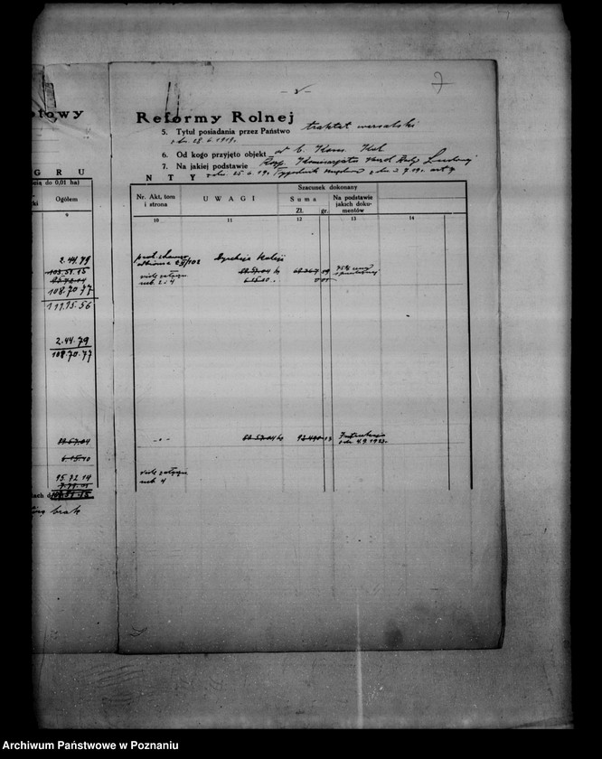 Obraz 11 z jednostki "/Wykaz szacunku przyjęcia dla państwowych nieruchomości ziemskich rozparcelowanych przed 1932/"