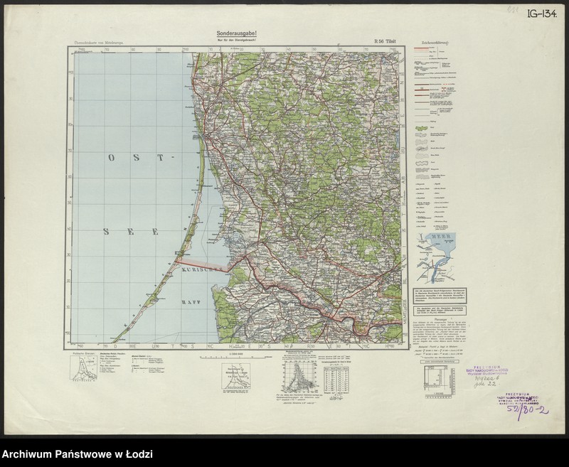 Obraz 2 z jednostki "Übersichtskarte von Mitteleuropa R 56 Tilsit"