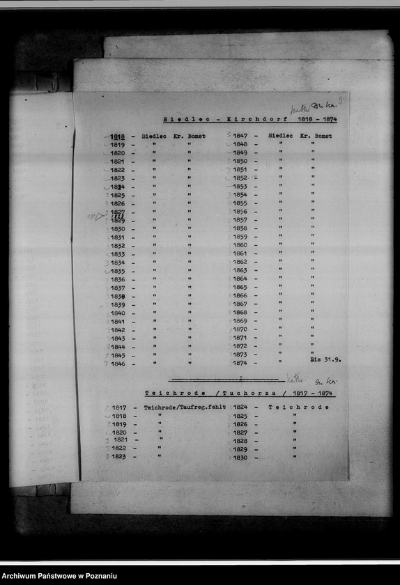 Obraz 13 z jednostki "Verzeichnis der im Amtsgericht Wollstein [Wolsztyn] befindlichen Kirchenduplikate"