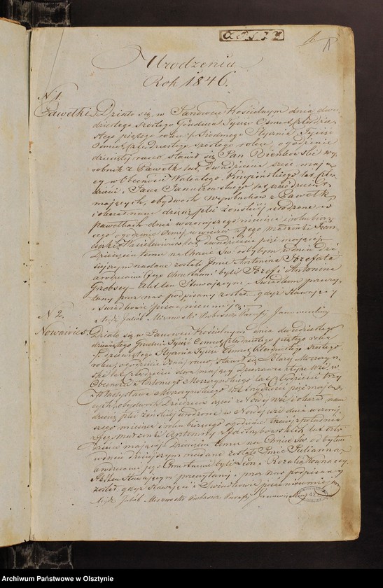 image.from.unit.number "Duplicat Akt Urodzenia, Zaslubienia i Zeyścia Urzędnika Stanu Cywilnego Parafij Janowieckiej za rok 1846"