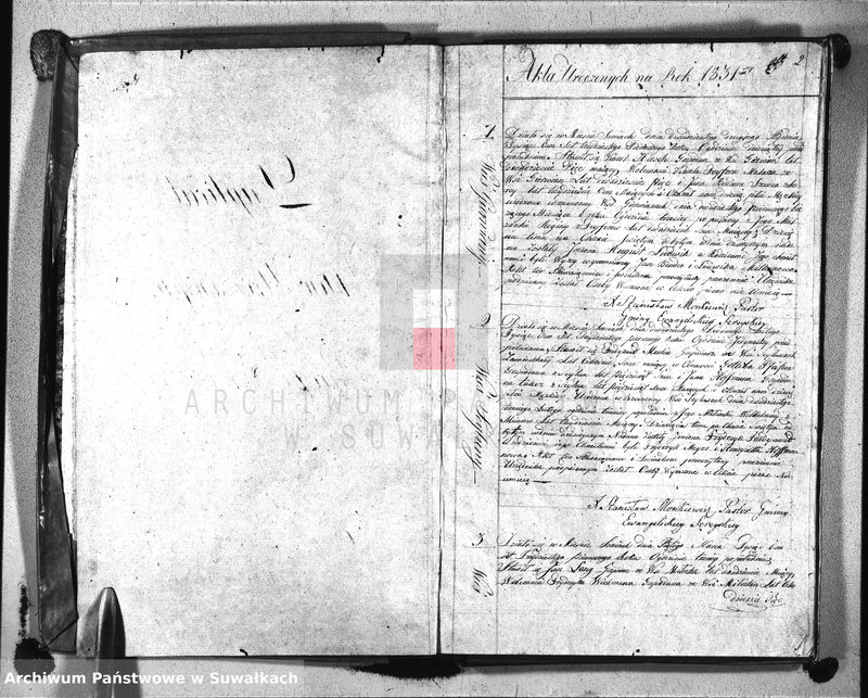 image.from.unit.number "Księga Duplicat Aktów Urodzonych, Zeszłych i Zaślubionych Proboszcza i Urzędnika Stanu Cywilnego Parafii Ewangelickiey Sereyskiey na Rok 1831-szy Sporządzony"