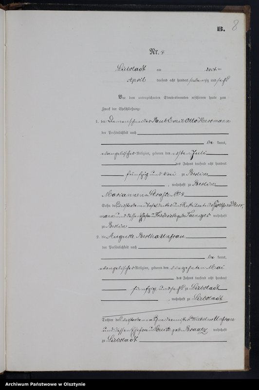 Obraz 10 z jednostki "Heiraths-Neben-Register Nr 1 - 16"