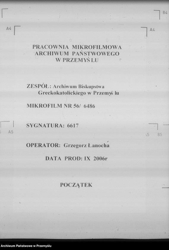 Obraz 1 z jednostki "[Kopie ksiąg metrykalnych parafii Hoczew z filiami Bachlowa, Dziurdziów (dekanat Baligród)]"