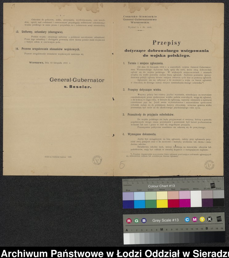 Obraz 2 z kolekcji "Obwieszczenia w sprawie poboru do Wojska Polskiego111"