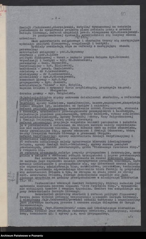 image.from.unit.number "Protokoły Posiedzeń prezydium Zarządu Głównego Związku Powstańców Wielkopolskich."