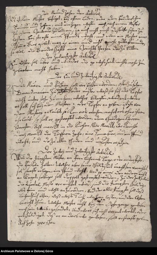 image.from.collection.number "Artykuły, wilkierze i przywileje cechów miasta Babimost111"