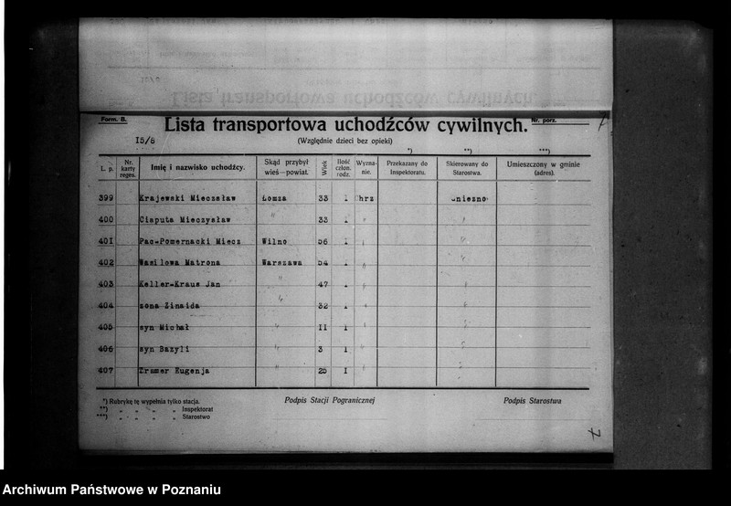 Obraz 11 z jednostki "Lista uchodźców cywilnych."