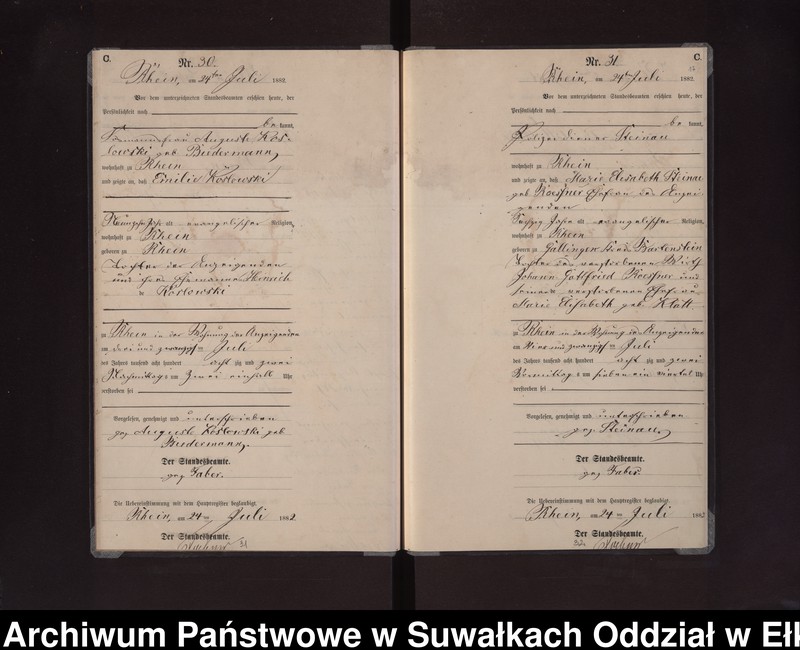 image.from.unit.number "Sterbe-Neben-Register des Preussischen Standes-Amtes Rhein Kreis Loetzen"