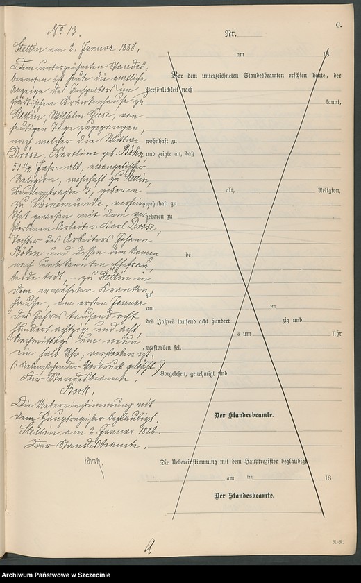 Obraz 16 z jednostki "Sterbe-Register (Neben-Register) Band I"