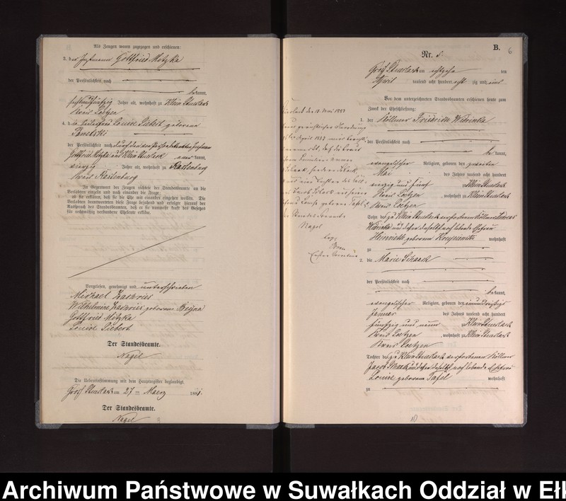 image.from.unit.number "Heiraths-Neben-Register des Preussischen Standes-Amtes Gross Stüerlack Kreis Loetzen"