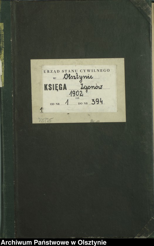 image.from.unit.number "Sterbe-Haupt-Register Tom I,Nr 1 - 394"