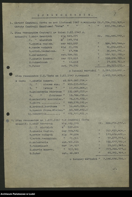 Obraz 4 z jednostki "Centrala Zbytu Przemysłu Skórzanego; protokół [narady], [sprawozdania z produkcji]"