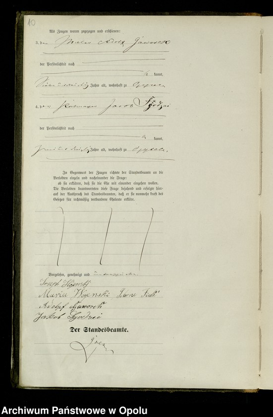 Obraz 13 z jednostki "Rejestr Małżeństw pierwopis 1879 [Opole] 1-109"