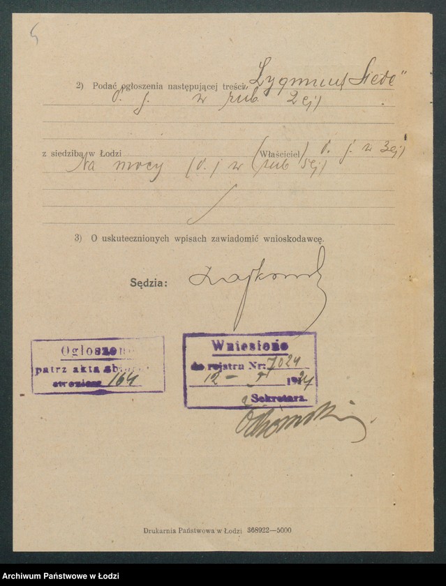 Obraz 7 z jednostki "Zygmunt Siede – biuro agenturowo – komisowe"