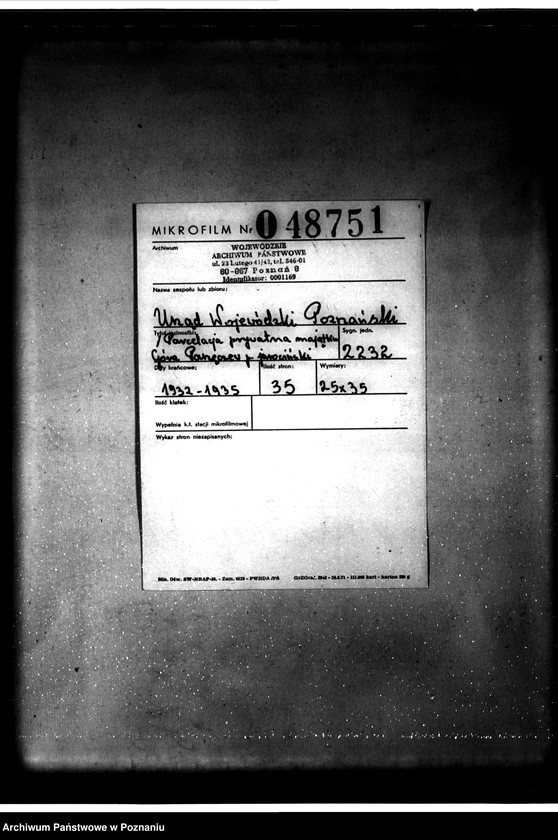 Obraz 2 z jednostki "/Parcelacja prywatna majątku Góra-Parzęczew powiat jarociński"