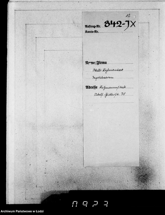 Obraz 16 z jednostki "J.841-860 [Wnioski Żydów z Getta o zwrot należności za prace lub towar wzięty na kredyt]"