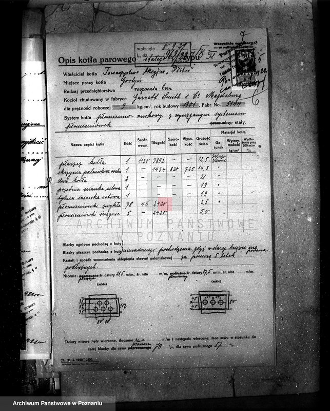 Obraz 11 z jednostki "/Zatwierdzenie projektu budowy i urządzenia spichlerza przy młynie parowym, F-my W. Hasiński w Gostyniu/"