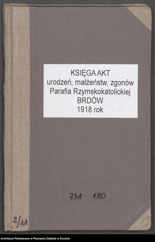Obraz 2 z jednostki "Księga akt urodzeń, małżeństw, zgonów za 1918 rok"
