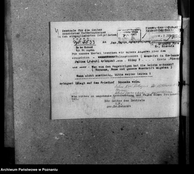 Obraz 8 z jednostki "Korespondencja w sprawie miejscowych Niemców, którzy zginęli w 1939 roku A - Z"