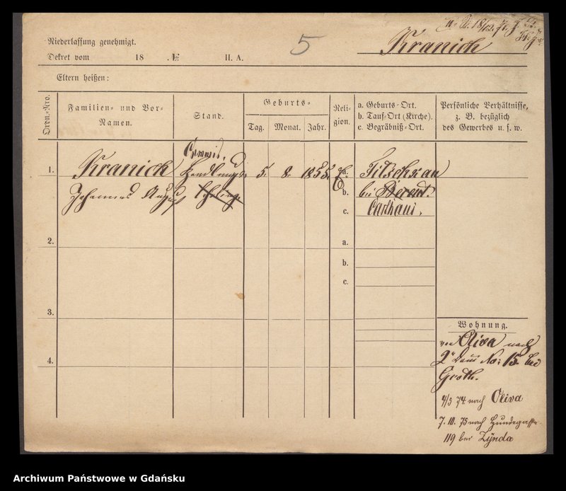 image.from.unit.number "Karty meldunkowe: Kranich - Kraski"