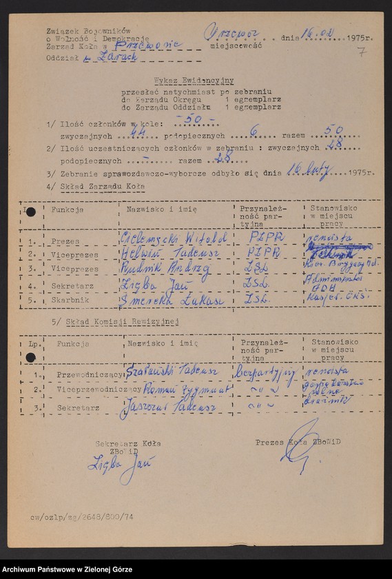 image.from.unit.number "Oddział Powiatowy ZBoWiD w Żarach. Kampania wyborcza. Zebrania sprawozdawczo-wyborcze i wykazy ewidencyjne kół terenowych "