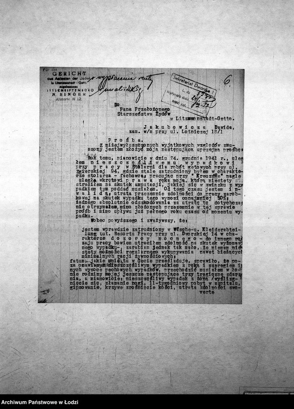 Obraz 9 z jednostki "[Podania o zasiłek pieniężny]"