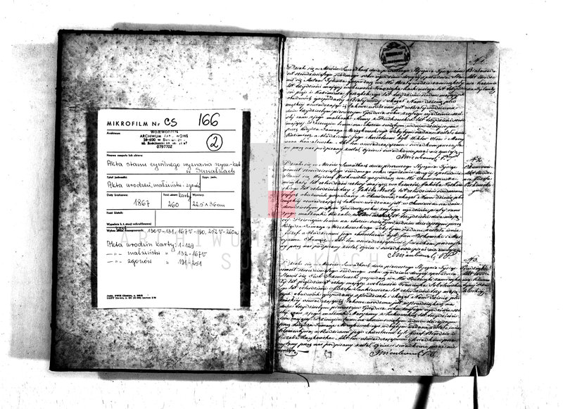 image.from.unit.number "Duplikat urodzonych, zaślubionych i zmarłych parafii suwalskiej na rok 1867"