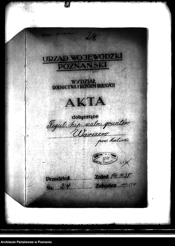 Obraz 4 z jednostki "Regulacja hipoteczna scalonych gruntów we wsi Warszów powiatu kaliskiego"