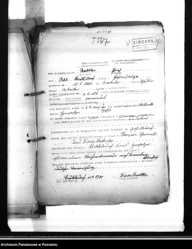 Obraz 11 z jednostki "Wykazy miejscowych Niemców, którzy zginęli w 1939 roku Q - R"