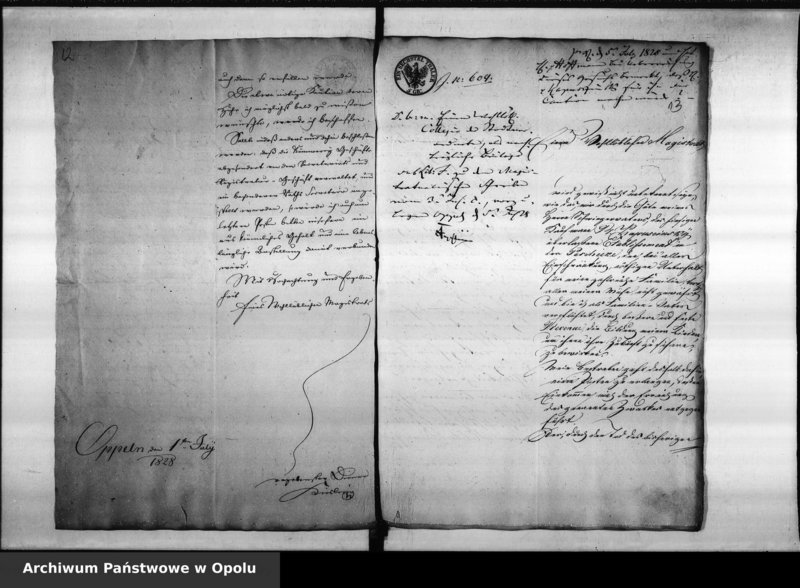 Obraz 12 z jednostki "Acta des Magistrats zu Oppeln betreffend die Besetzung des vacanten Secretair und Registrators Postens. de anno 1828"