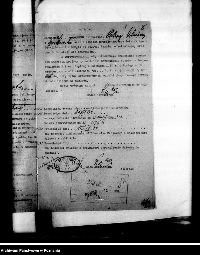 Obraz 10 z jednostki "[Dzieci upośledzone- skierowanie na naukę do zakładów specjalnych]"