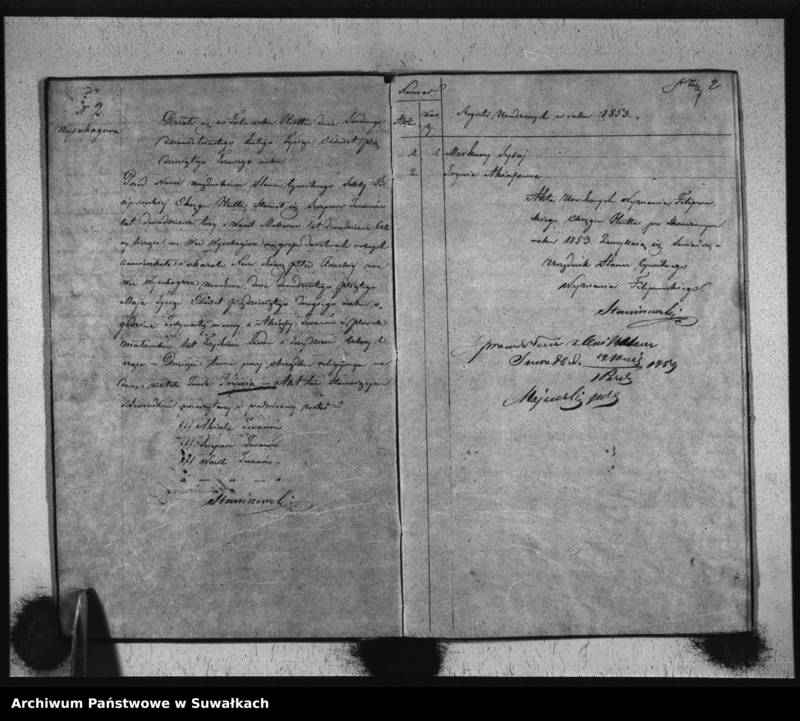 image.from.unit.number "Duplikat Aktów Urzędnika Stanu Cywilnego Sekty Filipońskiej Okręgu Hutta Urodzonych, Zaślubionych i Zmarłych za Rok 1853"