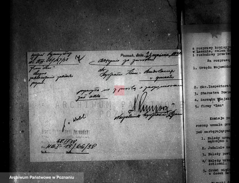 Obraz 11 z jednostki "Zatwierdzenie zakładu przemysłowego Firmy "Len" w Lesznie"