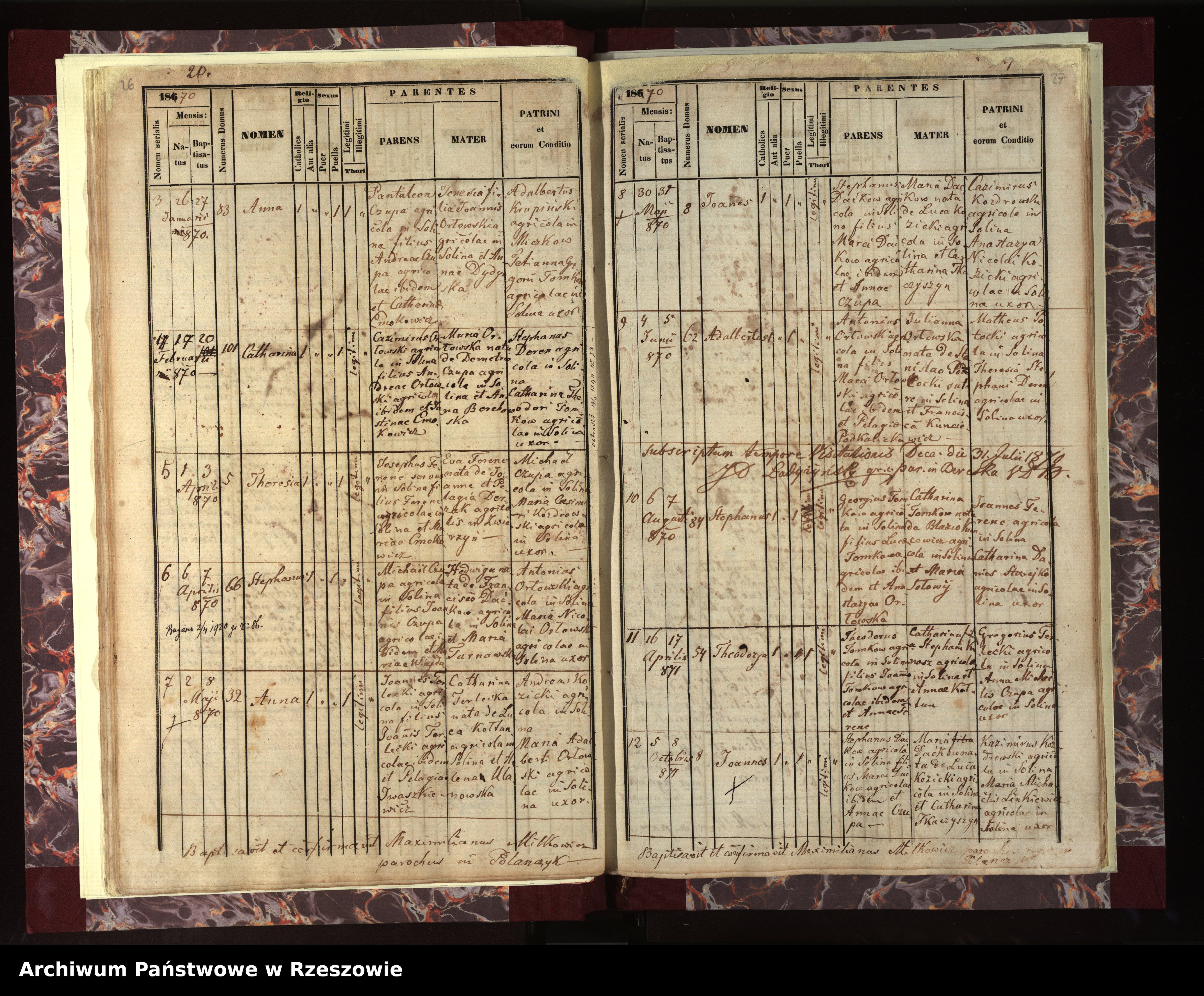 Skan z jednostki: Księga urodzeń - Solina