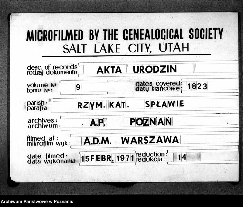image.from.team "Akta stanu cywilnego Parafii Rzymskokatolickiej Spławie (pow. poznański)"