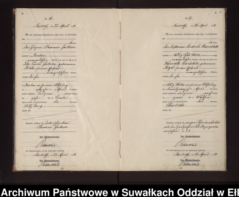 image.from.unit.number "Geburts-Neben-Register des Preussischen Standes-Amtes Neuhoff Kreis Loetzen"