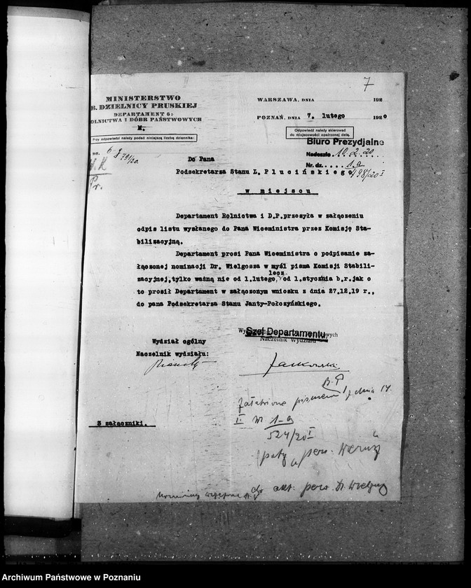 Obraz 11 z jednostki "Sprawy ogólne osobowe Departamenu Rolnictwa i Dóbr Państw. Wydział Leśny personalne ogólne"