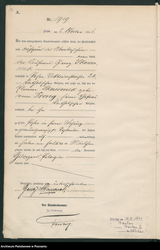 Obraz 17 z jednostki "Księga miejscowa urodzeń tom V-VI [Rejestr główny urodzeń]"