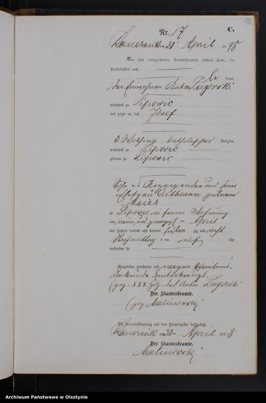 image.from.unit.number "Sterbe-Neben-Register Nr 1 - 39"