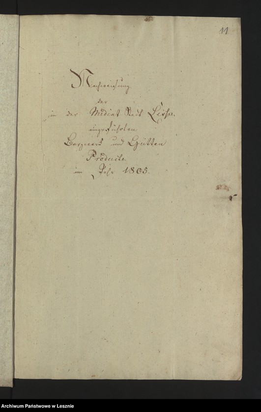 Obraz 13 z jednostki "[Nachweisung der in der Mediatstadt Lissa eingeführten Bergwerks und Hüttenprodukte]"