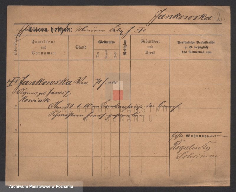 Obraz 2 z jednostki "Jankowski (wdowy i samotni mężczyźni)"