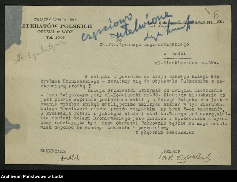 Obraz 7 z jednostki "Korespondencja [I sekretarza; skargi, dyrektywy, zaświadczenia]"