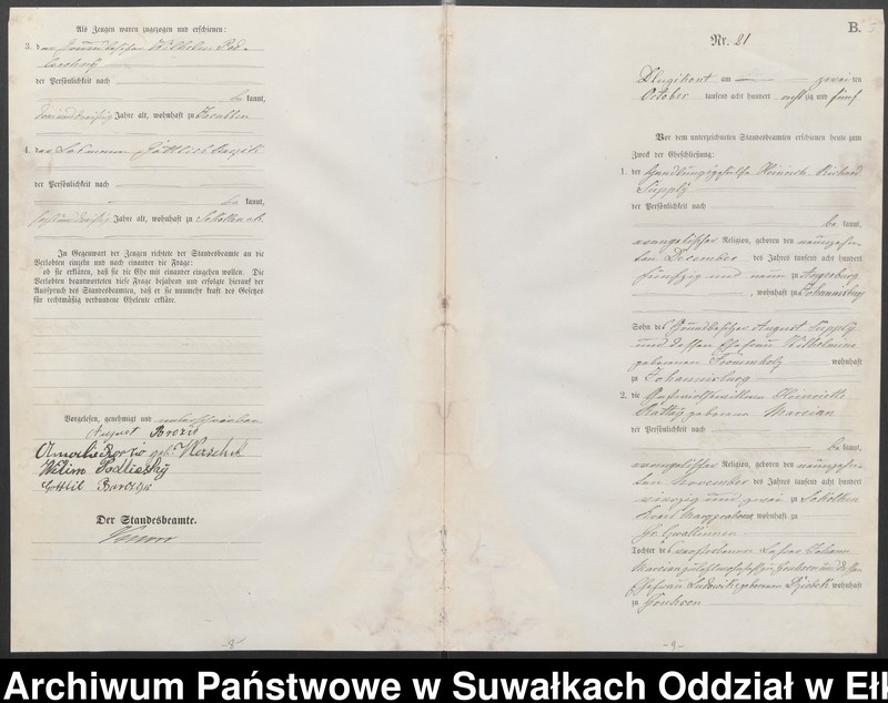 image.from.unit.number "[Heiraths-Haupt-Register des Königlichen Preussischen Standes-Amtes Kumilsko Kreis Johannisburg]"