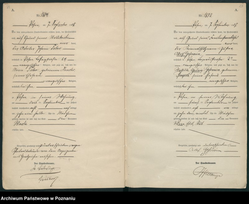 Obraz 14 z jednostki "Księga miejscowa urodzeń tom IV-V [Rejestr główny urodzeń]"