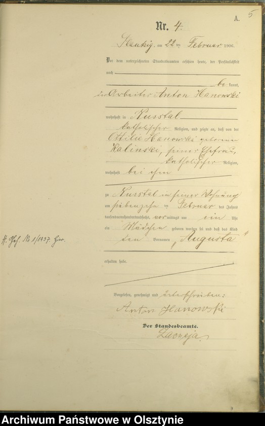 image.from.unit.number "Geburts-Haupt-Register Nr 1 - 33"