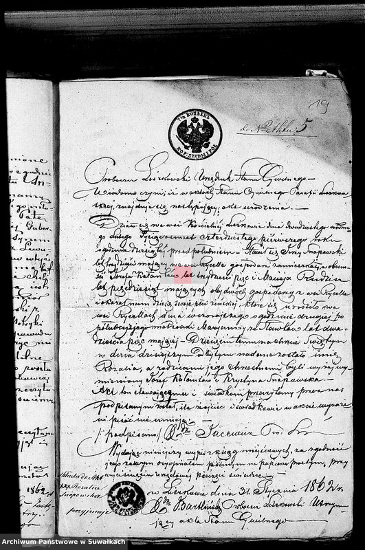 image.from.unit.number "Dowody do akt małżeństw Parafii Lejpuny z roku 1862"