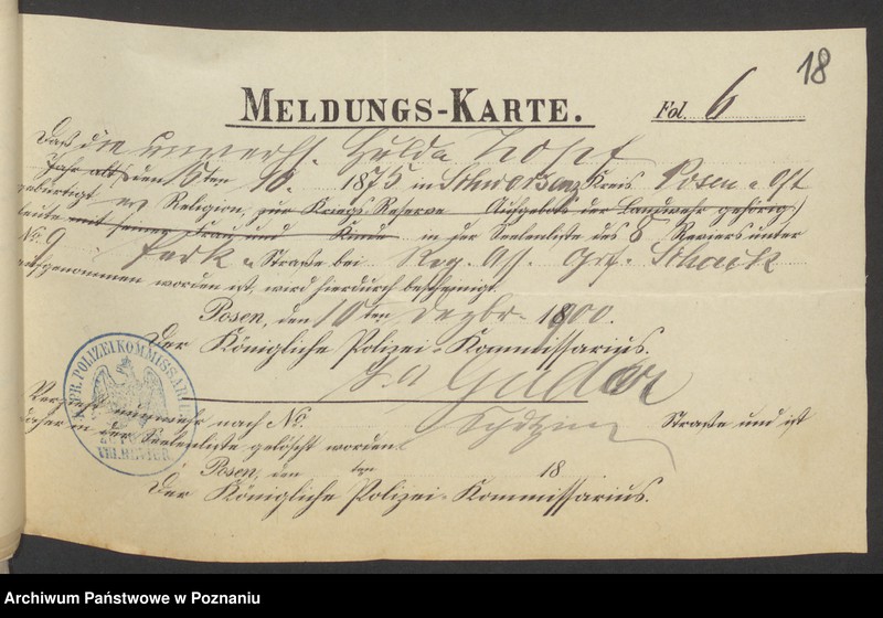 Obraz 20 z jednostki "Die von den Verlobten beigebrachten Urkunden zur Eheschliessung pro 1901. Vol I"