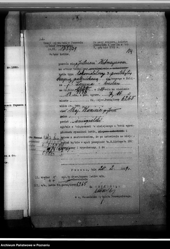 Obraz 19 z jednostki "Majętność Wonieść, pow śmigielski własność J. Wedemeyer nr woj. kotła 6265"