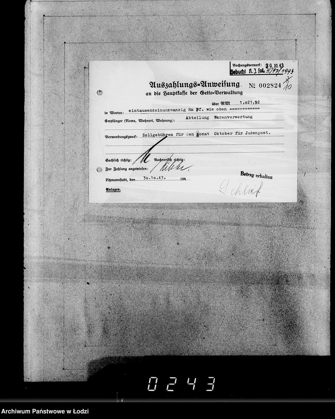 Obraz 14 z jednostki "22. Kassenbelege nr 5732- 5998"