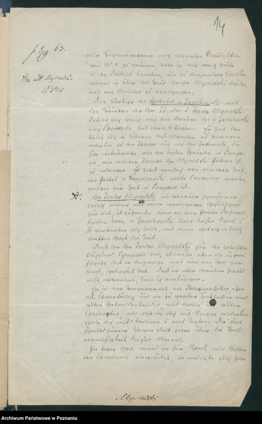 Obraz 20 z jednostki "A. betr. die gräfliche Familie Mycielski"